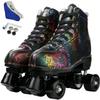 Double Row, Men's and Women's Roller Skates, Four-Wheel, Shiny Men's and Women's Roller Skates, Unisex,E-45 view 1