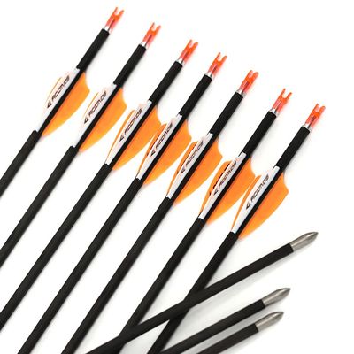 Spine 300 Arrow 22.5 Inch Arrow Target Practice Arrow Hunting Arrow Carbon Arrows Compound Bow Recurve Bow Adult Youth Archery Indoor Outdoor Shooting Bullet Tip 12pc