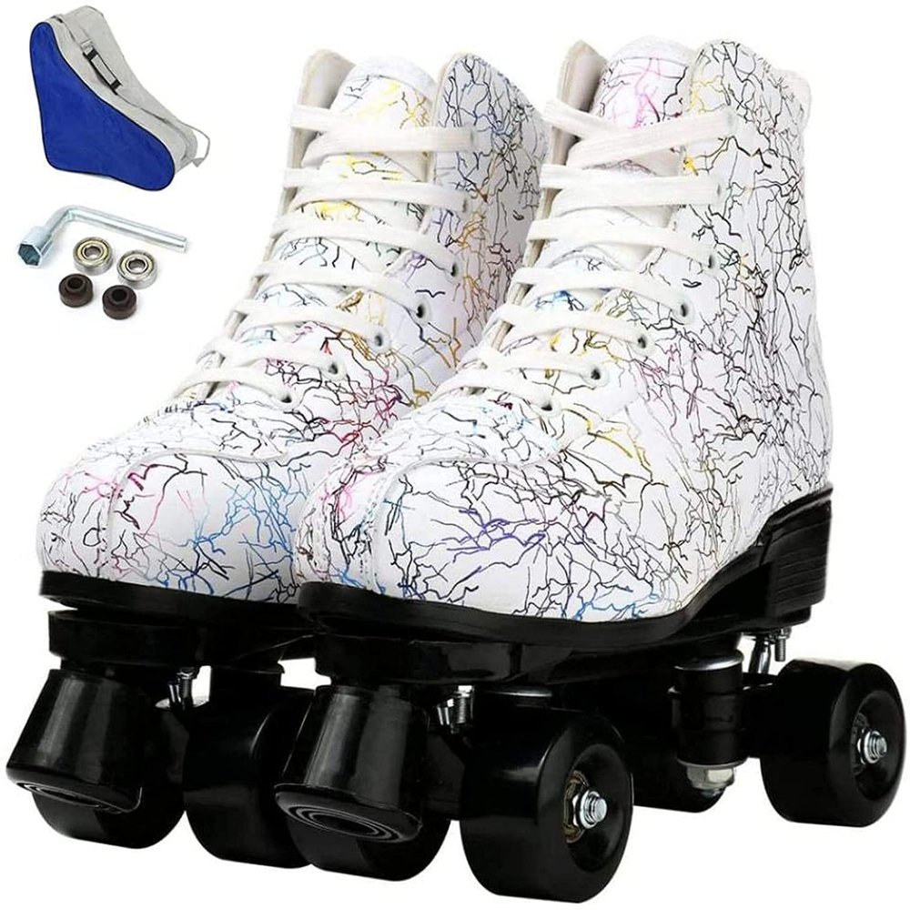 Double Row, Men's and Women's Roller Skates, Four-Wheel, Shiny Men's and Women's Roller Skates, Unisex,b-44