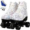 Double Row, Men's and Women's Roller Skates, Four-Wheel, Shiny Men's and Women's Roller Skates, Unisex,b-44 view 1