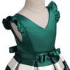 AIMJCHLD Elegant Girls Kids Sleeveless Ruffles Striped Ball Gown Wedding Party Bridesmaid Bowknot Summer Flower Dress 2T 3T(Green, 100) view 2