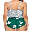 Edelqual Tankini Swimsuits for Women Plus Size Tummy Control Bathing Suit Two Piece Top Modest Full Coverage High Waisted Bikini Bottom Swimwear Set(Striped Green L) view 4