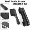 MoyanSuper Billiards Pool Table Cleaning Kit with 9'' Billiard Rail Brush, Corner Brush, Cue Shaft Slicker, and Cue Chalk - Essential Complete Pool Table Accessories Set(Black) view 3