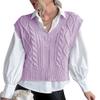 Knit Sleeveless Vest for Women V Neck Tank Tops Sweater Vest Ribbed Preppy Pullover Tops Purple M view 1