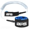 BPS 'Storm' Premium Coiled SUP Leash - 10ft Leash with Triple Rail Savers and Double Swivels (Koru Light Blue) view 1