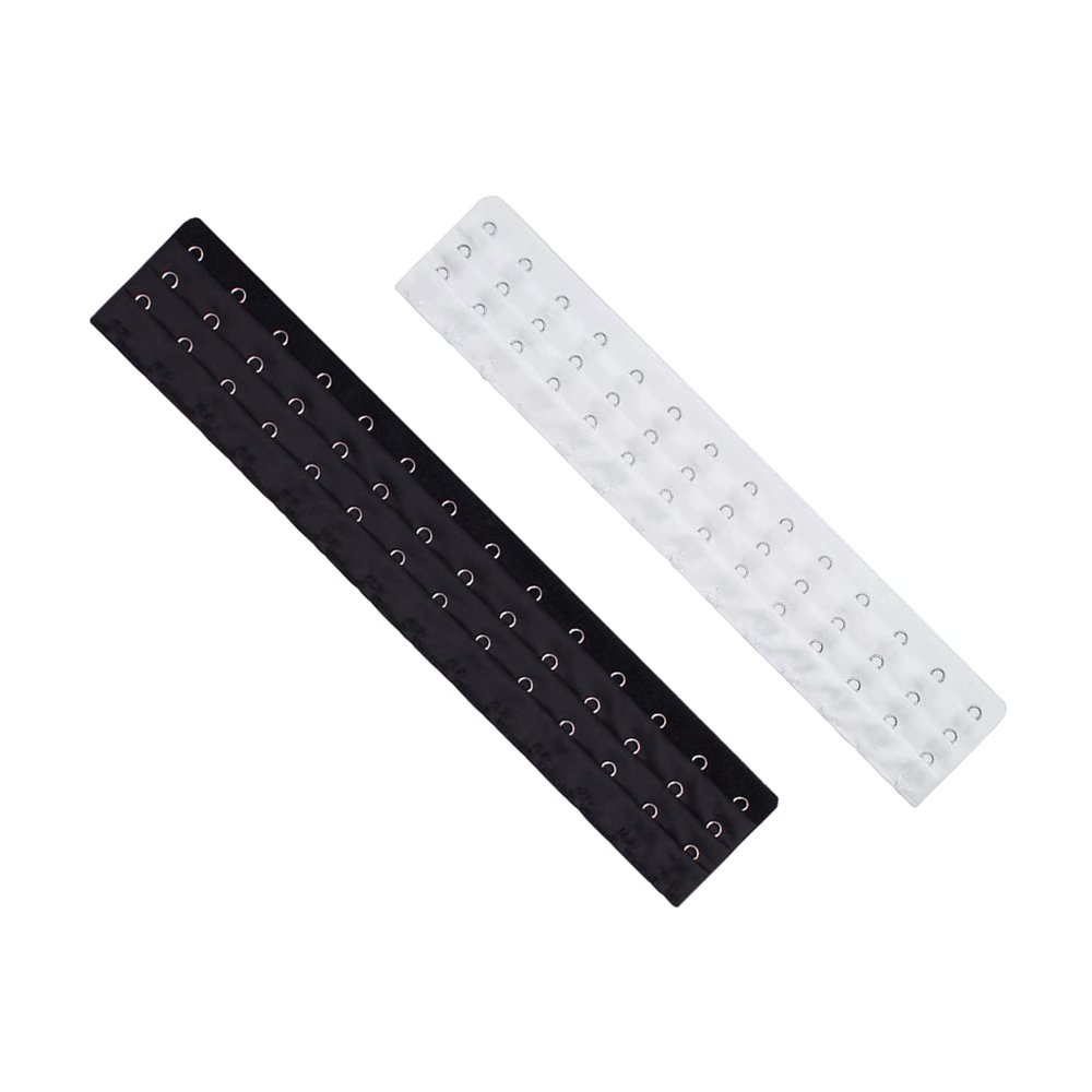YUPPIE TONE Corset Bra Extender Women's Elastic Bra Extender 12-16 Hook 3/4 Inch Spacing 2pcs Black + White