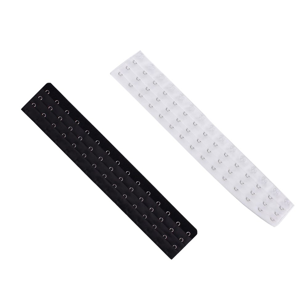 YUPPIE TONE Corset Bra Extender Women's Elastic Bra Extender 12-16 Hook 3/4 Inch Spacing 2pcs Black + White