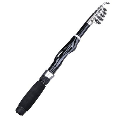 DKEKE 1.0m1.5m Mini Telescopic Rod Reel Seat EVA Handle Spinning Fishing Rod Fishing Tackle DKEKE (Color : Black, Length : 1.5m)