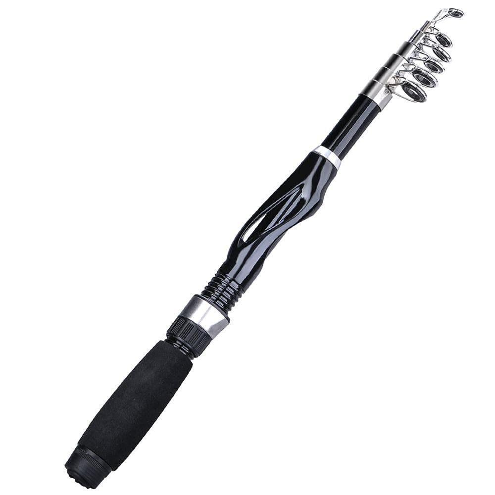 DKEKE 1.0m1.5m Mini Telescopic Rod Reel Seat EVA Handle Spinning Fishing Rod Fishing Tackle DKEKE (Color : Black, Length : 1.5m)