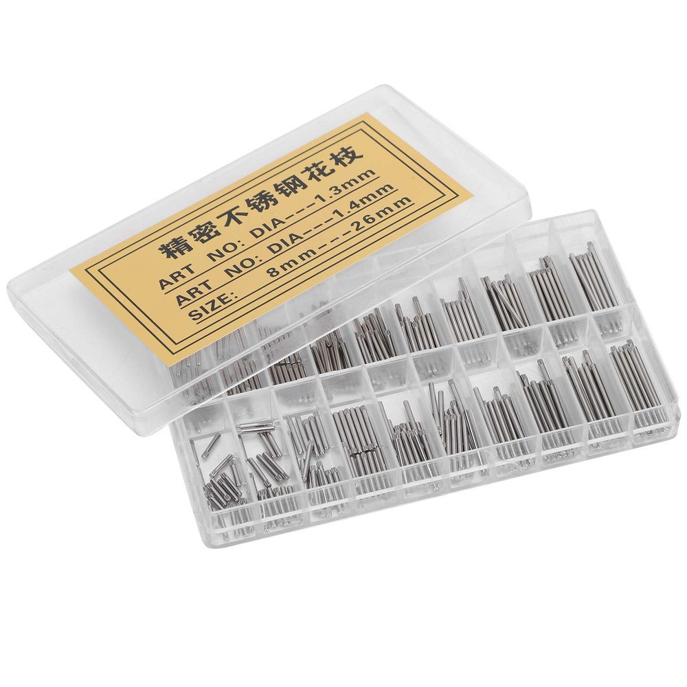 1.3Mm/1.4Mm 826Mm Stainless Steel Watch Band Pins, Watch Band Link Cotter Pins Spring Bars Tools, 300Pcs Watch Bracelet Pin Friction Assortment Watch Repairing Accessories