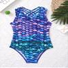 renvena Girls One Piece Cartoon Printed Swimsuit Back Straps Crisscross Bathing Suit Swimwear Color 10 view 3