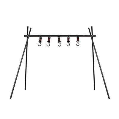UNISTRENGH Camping Hanging Rack Multifunction Triangle Storage Rack Portable Outdoor Picnic Rack (Black, Small(29.33''H x 34.45''W))