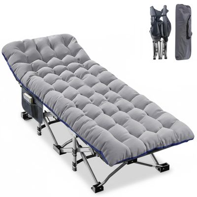 ABORON Camping Cot for Adults, Folding Sleeping Cot with Mattress, 500 lb Capacity Heavy Duty Outdoor Folding Sleeping Bed, Portable Cot Bed for Camping, Indoor Guest Use, Home & Travel