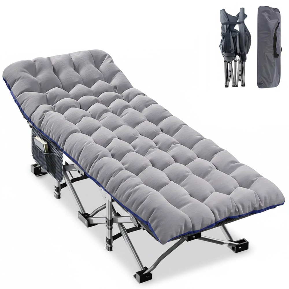 ABORON Camping Cot for Adults, Folding Sleeping Cot with Mattress, 500 lb Capacity Heavy Duty Outdoor Folding Sleeping Bed, Portable Cot Bed for Camping, Indoor Guest Use, Home & Travel