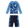 Moily Kids Boys 2PCS Shark Swimsuit UPF 50+ Rash Guard Swimwear Long Sleeves Shirts Top with Shorts Set Navy Blue Shark 5-6 Years view 1