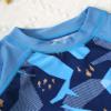 Moily Kids Boys 2PCS Shark Swimsuit UPF 50+ Rash Guard Swimwear Long Sleeves Shirts Top with Shorts Set Navy Blue Shark 5-6 Years view 3