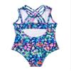 Hansber Kids Girls One Piece Tankini Swimsuit Bohemian Printed Swimwear Spaghetti Straps Tanks Bathing Suit Leopard A 14 view 2