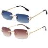 SDINM Rimless Sunglasses for Men Women Fashion Small Narrow Rectangle Sun Glasses Shades 90s Eyewear view 1