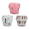 Babygoal Baby Girl Swim Diapers 3 Pack for 8M-3T Babies and Toddlers, Reusable Adjustable Washable for Swimming Lessons-Leaves, Arrow,Feather view 1