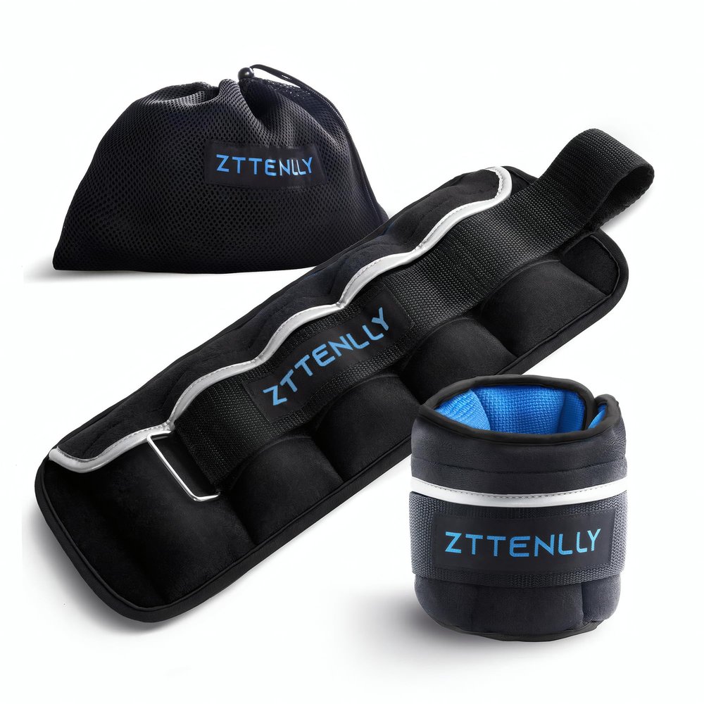 Adjustable Ankle Weights 1-5/10/15/20LBS Pair with Carry Bag - Breathable Fabrics, Reflective Trim - Strength Training Leg Wrist Arm Ankle Walking Weights Sets for Women Men Kids