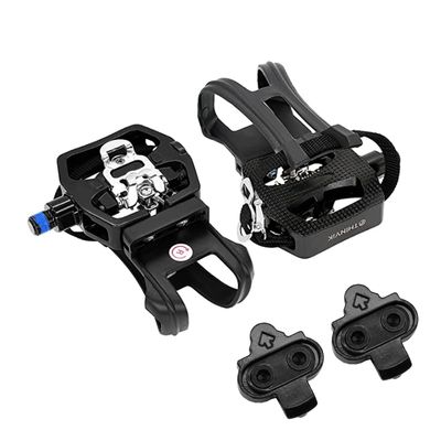 Thinvik Pedals with Toe Cage for SPD Cleats & Regular Shoes - Dual Sided Exercise Pedals Compatible with Shimano SPD 9/16'' Spindle for Peloton/Indoor Cycling