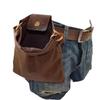 ASENIE Foraging Bag Waxed Canvas Collapsible Outdoor Camping Foraging Pouch Mushroom Storage Water Resistant Leather Bushcraft Belt Tinder Dump Pouchs Brown for Travel Camping Hiking Bag Only (Brown) view 1