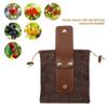 ASENIE Foraging Bag Waxed Canvas Collapsible Outdoor Camping Foraging Pouch Mushroom Storage Water Resistant Leather Bushcraft Belt Tinder Dump Pouchs Brown for Travel Camping Hiking Bag Only (Brown) view 4