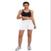 Ksmien Women's 2 in 1 Running Shorts - Lightweight Athletic Workout Gym Yoga Shorts Liner with Phone Pockets White view 3