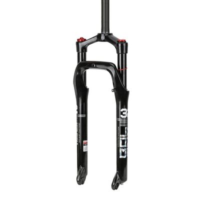 Jejy 26 Inch Snow Beach XC Mountain Bike Fat Tire Magnesium Alloy Air Front Fork, Spacing Hub 135mm MTB Shock Absorber Suspension Forks (Color : Black, Size : 26)