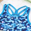 Choomomo Kids Girls Two Pieces Dance Outfit Criss Cross Back Crop Top with Booty Shorts Swimwear Blue#2 14 Years view 2