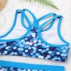 Choomomo Kids Girls Two Pieces Dance Outfit Criss Cross Back Crop Top with Booty Shorts Swimwear Blue#2 14 Years view 3
