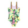 YONGHS Kids Girls Cute Swimsuit Floral Bikini Romper Strapped Ruffle Swimwear One Piece Bathing Suit Yellow 6 Years view 4