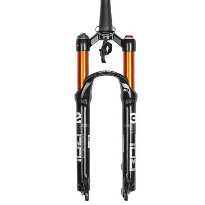 Jejy 26/27.5/29 Inch MTB Suspension Forks Magnesium Alloy, QR 9mm 1 1/8" Straight/Tapered Tube Mountain Bike Front Fork Accessories (Color : Tapered Remote Lockout, Size : 27.5)