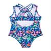 iiniim Kids Girls Sunsuit One-Piece Swimsuit Criss Cross Backless Rash Guard Swimwear Beachwear Bodysuit Colorful Leopard 14 Years view 1