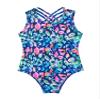 iiniim Kids Girls Sunsuit One-Piece Swimsuit Criss Cross Backless Rash Guard Swimwear Beachwear Bodysuit Colorful Leopard 14 Years view 2