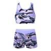 Choomomo Kids Girls Two Pieces Dance Outfit Criss Cross Back Crop Top with Booty Shorts Swimwear Purple#2 16 Years view 1