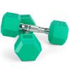 Portzon 8 Colors Options Compatible with Set of 2 Rubber Dumbbell Weight, Anti-Slip, Anti-roll, Hex Shape view 1