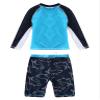 Hansber Kids Boys Rash Guard 2 Pieces Swimsuits Kids Long Sleeve UV Sun Protection Bathing Suit Swimwear Sky Blue Shark 8-9 Years view 2