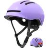 Bike Helmets for Adults Men Women,Mens Womens Cool Bicycle Helmet with Magnetic Rear LED Light,Youth Boys Girls Helmet (Shiny Purple,L) view 1