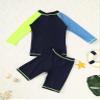 Hansber Kids Boys Rash Guard 2 Pieces Swimsuits Kids Long Sleeve UV Sun Protection Bathing Suit Swimwear Navy Blue Fish 6-8 Years view 4