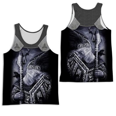 WDBAYXH Norse Mythology Odin God Sleeveless Tees Shorts Set, Viking 3D Print Vintage Tank Tops Athletic T-Shirt, Gym Muscle Quick Dry Vest Workout Shirt Lightweight Short Sleeve Tops,Top1,2XL