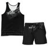 WDBAYXH Norse Viking 3D Print Tank Top Set, Fenrir Wolf Sleeveless Tee, Summer Mesh Quick Dry Workout T-Shirts Fitness Vest Athletic Shorts, Celtic Pagan Streetwear Tops,Set1,4XL view 1