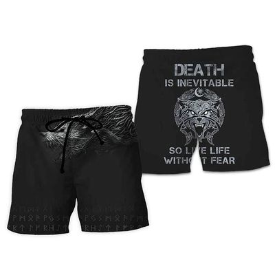 WDBAYXH Norse Viking 3D Print Tank Top Set, Fenrir Wolf Sleeveless Tee, Summer Mesh Quick Dry Workout T-Shirts Fitness Vest Athletic Shorts, Celtic Pagan Streetwear Tops,Shorts,5XL