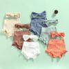 Mubineo Infant Baby Girl Basic Plain Cotton Ruffle Bloomer Shorts Headband Set (Coffee, 24 Months) view 2