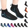 OMGear Water Socks Neoprene Socks Beach Booties Shoes 3mm Glued Blind Stitched Anti-Slip Wetsuit Boots Fin Swim Socks (3mm Low Cut/Aqua, 2XL) view 1