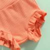 Mubineo Infant Baby Girl Basic Plain Cotton Ruffle Bloomer Shorts Headband Set (Orange, 18 Months) view 2