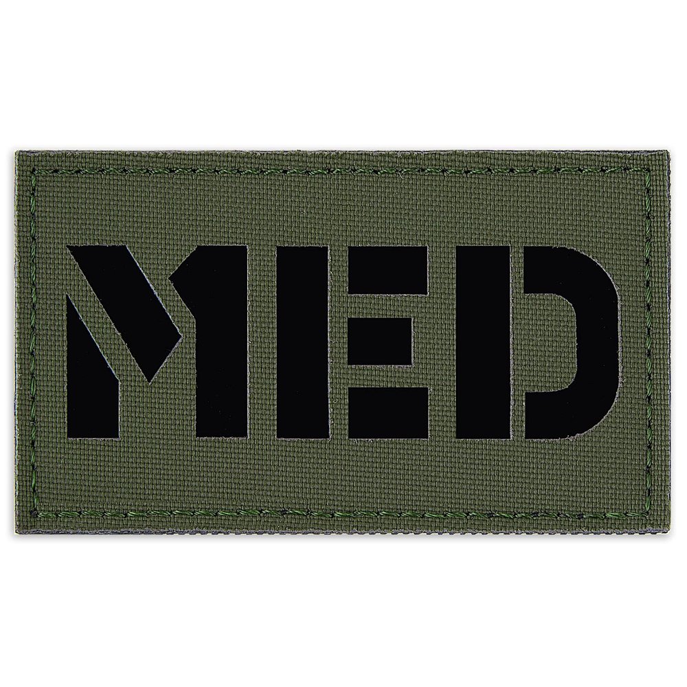 Petac Gear IR Infrared Reflection MED Medical Tactical Fastener Patch Hook-Fastener Backing 3.5x2 (RG)