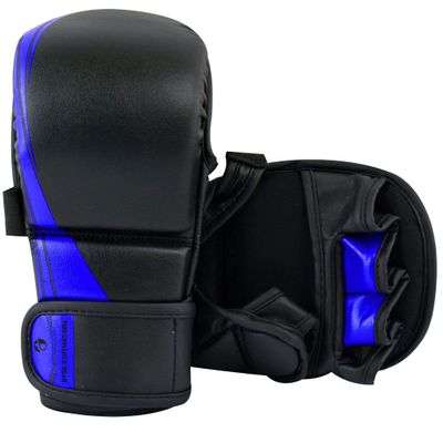 Ultimate - Performance Series - MMA Sparring Shooter Gloves - MMA Boxing Muay Thai Training Bag Work (L/XL, Black / Blue)