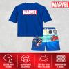 Marvel Boys Rash Guard Set - UPF 50 Avengers Short Sleeve Boys Swim Shirt and Swim Trunks (Sizes: 2T-12), Size 3T, Royal Avengers Stripes view 3