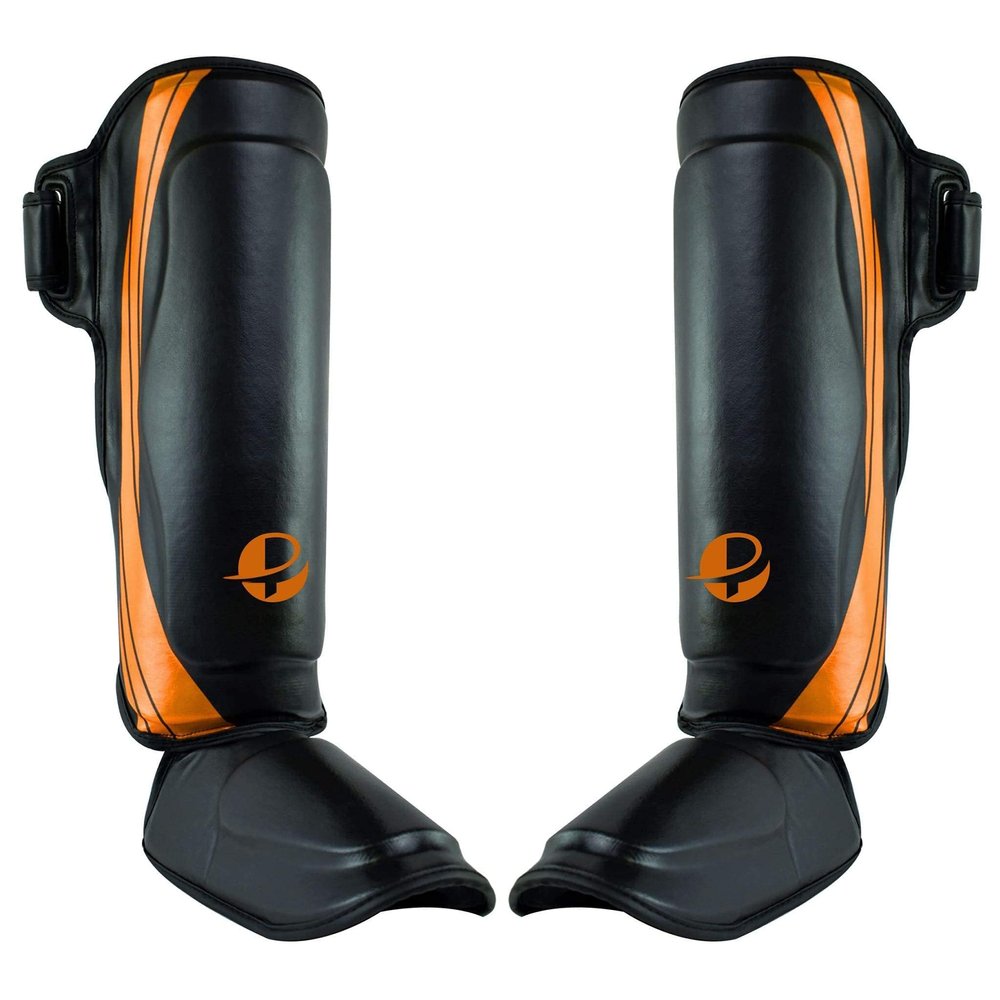 Ultimate - Performance Series - Shin Instep - Boxing MMA Muay Thai Taekwondo Training (Orange, L/XL)